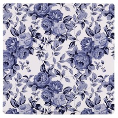 Blue Vintage Background Background With Flowers, Vintage Uv Print Square Tile Coaster  by nateshop