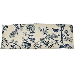 Blue Vintage Background, Blue Roses Patterns, Retro Body Pillow Case (dakimakura) by nateshop