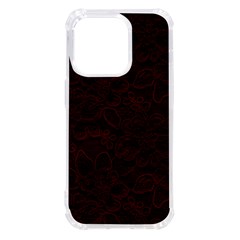 Dark Red Floral Lace, Dark Red, Flowers, Pattern, Romance Iphone 14 Pro Tpu Uv Print Case by nateshop