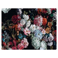 Floral Pattern, Red, Floral Print, E, Dark, Flowers Premium Plush Fleece Blanket (extra Small) by nateshop