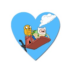 Cartoon Adventure Time Jake And Finn Heart Magnet by Sarkoni
