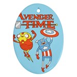 Adventure Time Avengers Age Of Ultron Oval Ornament (Two Sides)