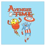 Adventure Time Avengers Age Of Ultron Square Satin Scarf (36  x 36 )