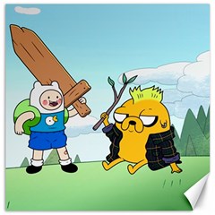 Adventure Time Finn And Jake Cartoon Network Parody Canvas 12  X 12  by Sarkoni