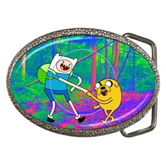 Jake And Finn Adventure Time Landscape Forest Saturation Belt Buckles by Sarkoni