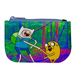 Jake And Finn Adventure Time Landscape Forest Saturation Large Coin Purse by Sarkoni