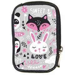 Big Set With Cute Cartoon Animals Bear Panda Bunny Penguin Cat Fox Compact Camera Leather Case by Bedest