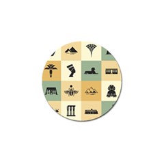 Egyptian Flat Style Icons Golf Ball Marker by Bedest