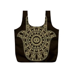Hamsa Hand Drawn Symbol With Flower Decorative Pattern Full Print Recycle Bag (s) by Hannah976