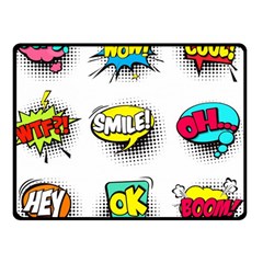 Set Colorful Comic Speech Bubbles Two Sides Fleece Blanket (small) by Hannah976
