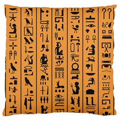 Egyptian Hieroglyphs Ancient Egypt Letters Papyrus Background Vector Old Egyptian Hieroglyph Writing Standard Premium Plush Fleece Cushion Case (two Sides) by Hannah976
