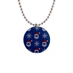 Santa Clauses Wallpaper 1  Button Necklace Front