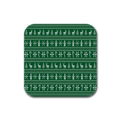 Wallpaper Ugly Sweater Backgrounds Christmas Rubber Square Coaster (4 Pack) by artworkshop