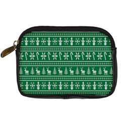 Wallpaper Ugly Sweater Backgrounds Christmas Digital Camera Leather Case