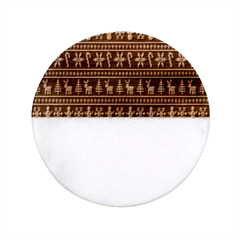 Wallpaper Ugly Sweater Backgrounds Christmas Classic Marble Wood Coaster (round)  by artworkshop