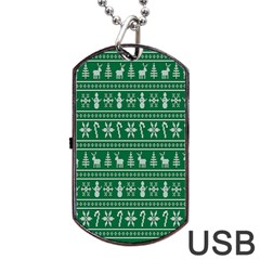 Wallpaper Ugly Sweater Backgrounds Christmas Dog Tag Usb Flash (two Sides) by artworkshop