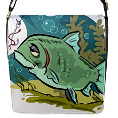 Fish Hook Worm Bait Water Hobby Flap Closure Messenger Bag (s) by Sarkoni