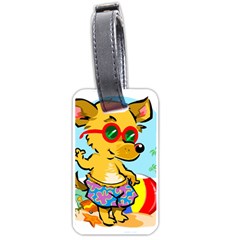 Beach Chihuahua Dog Pet Animal Luggage Tag (one Side) by Sarkoni