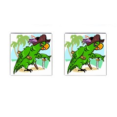 Parrot Hat Cartoon Captain Cufflinks (square) by Sarkoni