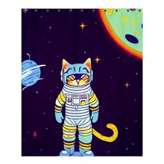 Cat Astronaut Space Retro Universe Shower Curtain 60  X 72  (medium)  by Bedest