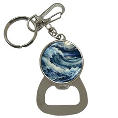Waves Storm Sea Moon Landscape Bottle Opener Key Chain by Bedest