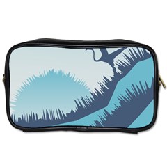Swan Flying Bird Wings Waves Grass Toiletries Bag (two Sides) by Bedest