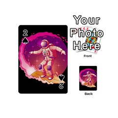Astronaut Spacesuit Standing Surfboard Surfing Milky Way Stars Playing Cards 54 Designs (mini) by Ndabl3x