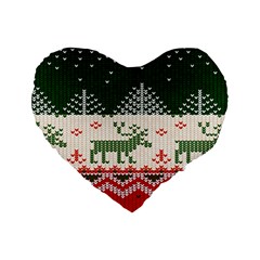 Merry Christmas Ugly Standard 16  Premium Flano Heart Shape Cushions by artworkshop