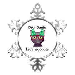 Cute Cat Glasses Christmas Tree Metal Small Snowflake Ornament by Sarkoni