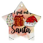 Santa Cookies Christmas Star Ornament (Two Sides) Front