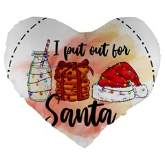 Santa Cookies Christmas Large 19  Premium Heart Shape Cushions by Sarkoni