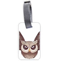 Owl Bird Feathers Luggage Tag (one Side) by Sarkoni