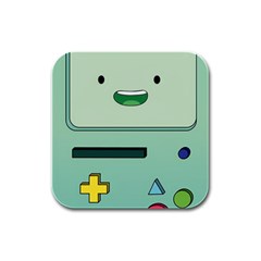 Adventure Time Bmo Beemo Green Rubber Square Coaster (4 Pack) by Bedest