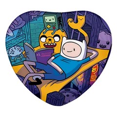 Adventure Time Finn  Jake Marceline Heart Glass Fridge Magnet (4 Pack) by Bedest