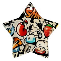 Art Book Gang Crazy Graffiti Supreme Work Star Ornament (two Sides) by Bedest