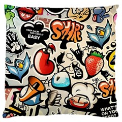 Art Book Gang Crazy Graffiti Supreme Work Standard Premium Plush Fleece Cushion Case (one Side) by Bedest