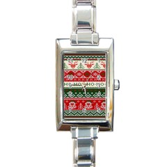 Ugly Sweater Merry Christmas  Rectangle Italian Charm Watch by artworkshop