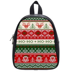 Ugly Sweater Merry Christmas  School Bag (small) by artworkshop