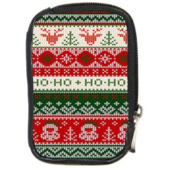 Ugly Sweater Merry Christmas  Compact Camera Leather Case by artworkshop
