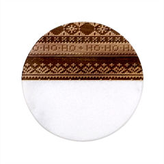 Ugly Sweater Merry Christmas  Classic Marble Wood Coaster (round)  by artworkshop