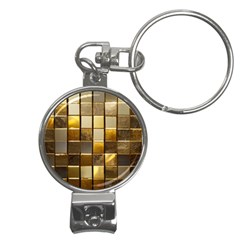Golden Mosaic Tiles  Nail Clippers Key Chain by essentialimage