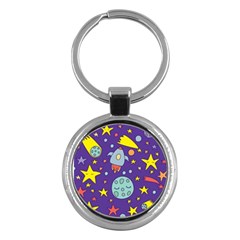 Card With Lovely Planets Key Chain (round) by Hannah976