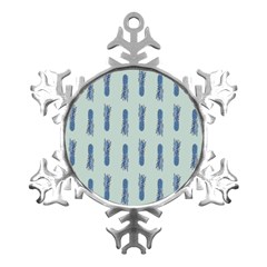 Blue King Pineapple  Metal Small Snowflake Ornament by ConteMonfrey