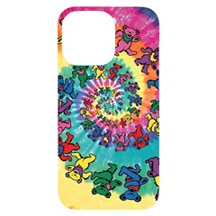 Grateful Dead Bears Tie Dye Vibrant Spiral Iphone 14 Pro Max Black Uv Print Case by Bedest