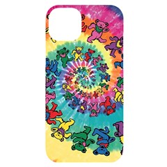 Grateful Dead Bears Tie Dye Vibrant Spiral Iphone 14 Plus Black Uv Print Case