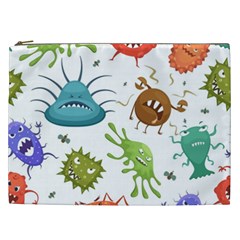 Dangerous Streptococcus Lactobacillus Staphylococcus Others Microbes Cartoon Style Vector Seamless P Cosmetic Bag (xxl) by Ravend