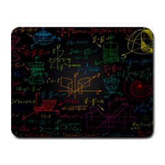 Mathematical Colorful Formulas Drawn By Hand Black Chalkboard Small Mousepad by Ravend