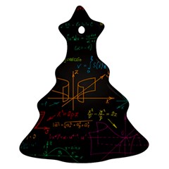 Mathematical Colorful Formulas Drawn By Hand Black Chalkboard Ornament (christmas Tree)  by Ravend