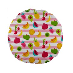 Tropical Fruits Berries Seamless Pattern Standard 15  Premium Flano Round Cushions