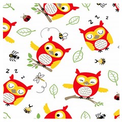Seamless Pattern Vector Owl Cartoon With Bugs Wooden Puzzle Square by Apen